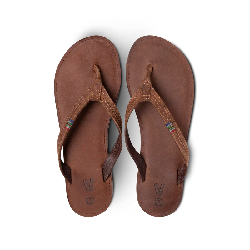 Veldskoen Ladies Plakkie - Thin Strap (Brown Leather)