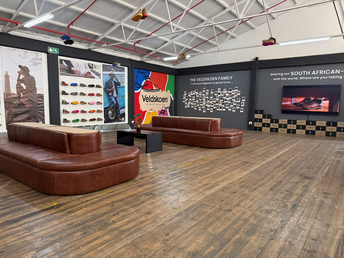Inside the Veldskoen® showroom in Paarden Eiland, Cape Town
